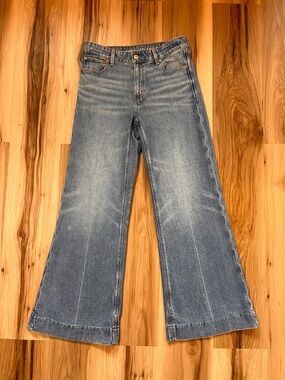 American Eagle High Rise Flare Jeans Women’s 2 Regular Wide Leg Boho Festival